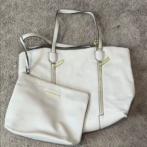 Steve Madden Cream Tote and Pouch Set